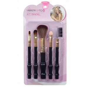 KIT DE PINCEIS PARA MAQUIAGEM SABRINA SATO - CONTEM 5 UNIDADES
