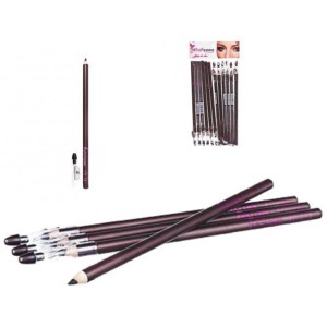 LAPIS DE OLHOS com APONTADOR - BELLA FEMME -  MARROM - PCT 12 UNIDADES